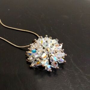 Dazzling Silver Crystal Snowflake Necklace